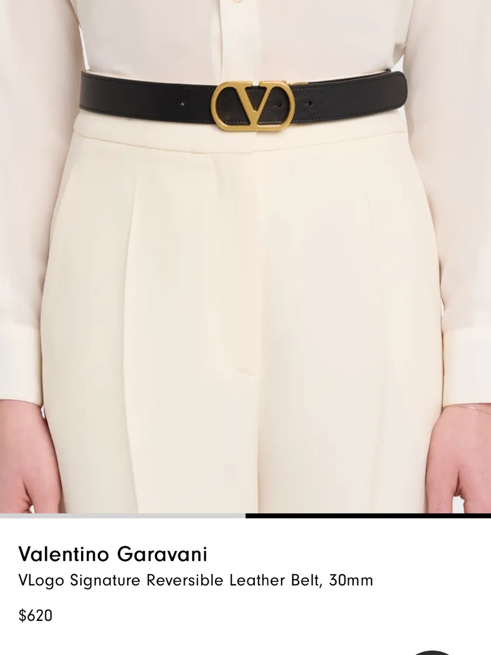 Valentino Garavani Reversible Black and Red Leather Logo Buckle Belt